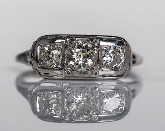 Antique Art Deco Diamond Engagement Ring * .97 cttw *  VEG #134