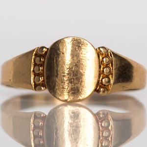 Circa 1880s Victorian 10K Yellow Gold Baby Medal Ring - VEG#811