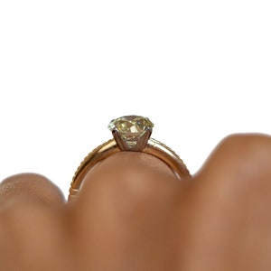 Circa 1930 Art Deco 18k & 14k Yellow Gold 1.50ct Old European Brilliant Diamond Engagement Ring-VEG1313A image 8