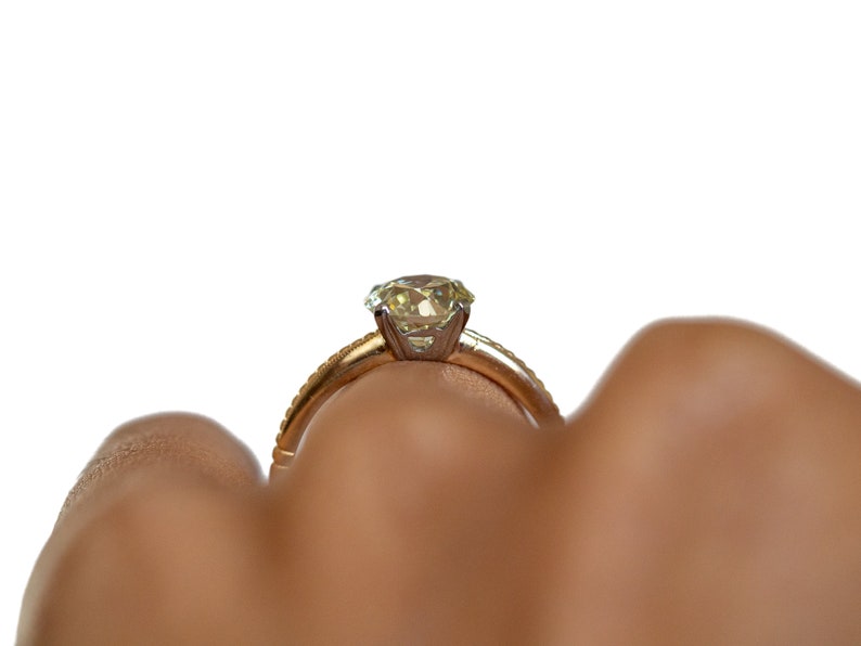 Circa 1930 Art Deco 18k & 14k Yellow Gold 1.50ct Old European Brilliant Diamond Engagement Ring-VEG1313A image 8