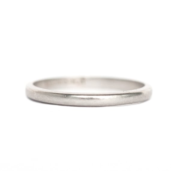 Circa 1930 Art Deco Platinum Wedding Band-VEG#1479 - image 1