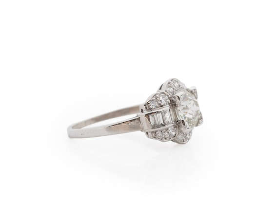 Circa 1920s Platinum Art Deco GIA 1.08ct Old Euro… - image 2