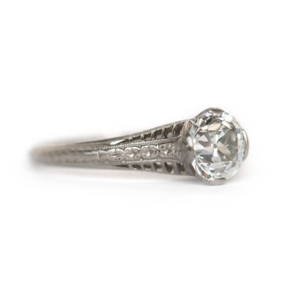 Circa 1910s Edwardian Platinum GIA Certified 1.08… - image 3