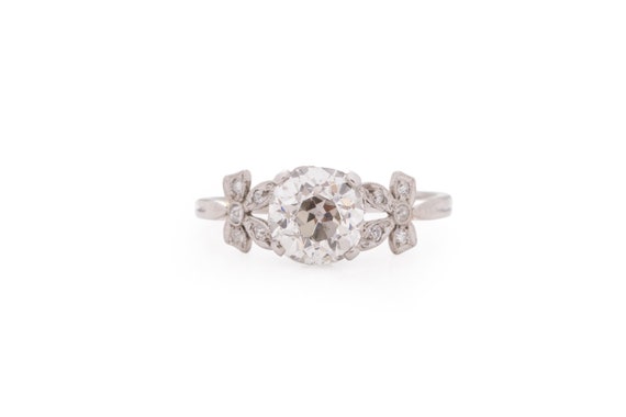 Circa 1900 Edwardian Platinum GIA Certified 1.62c… - image 1