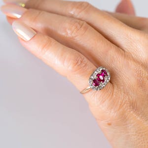 Circa 1910s Ruby and Diamond Platinum & 18 Karat Gold Ring, ATL 665 image 9