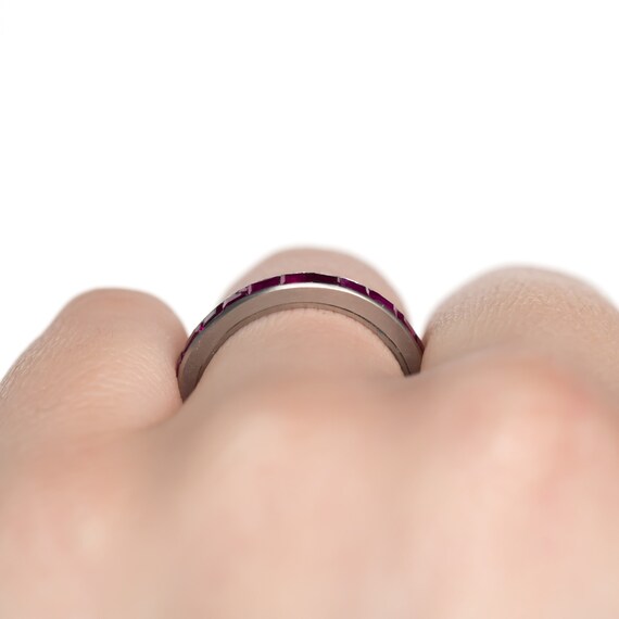 Circa 1940s Art Deco 18K White Gold 1.50cttw Synt… - image 6