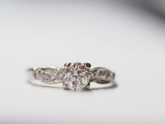 Antique Engagement Ring w/ Old Miner .70ct Diamon… - image 1