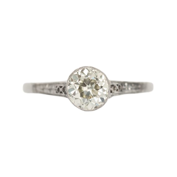 Circa 1910s Edwardian Platinum 1.01ct Old Europea… - image 1