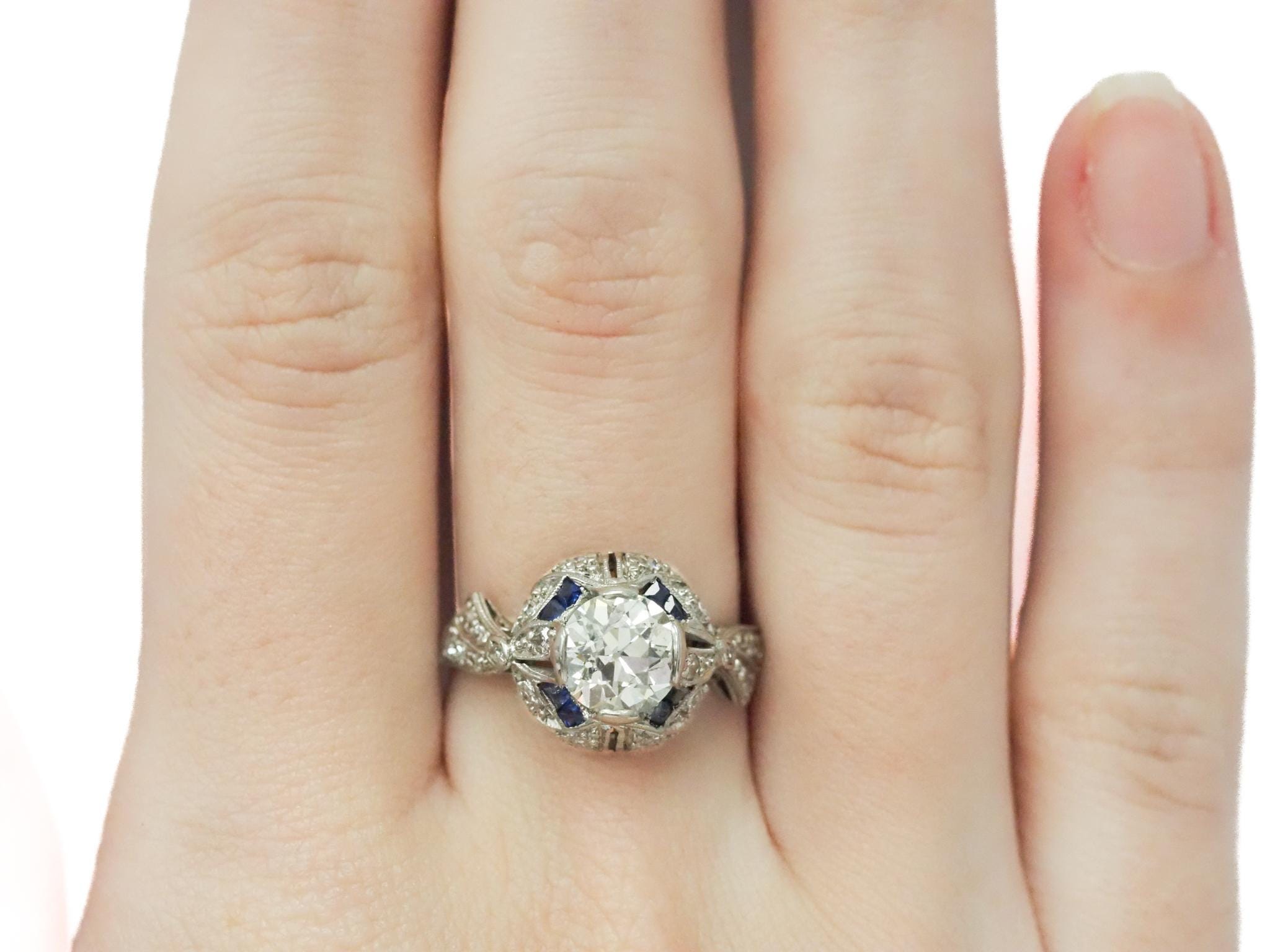 Circa 1920s GIA 1.54ct Old European Diamond Platinum