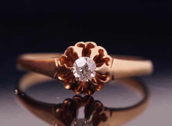 Circa 1870 - Victorian 14K Yellow Gold "ButterCup… - image 1