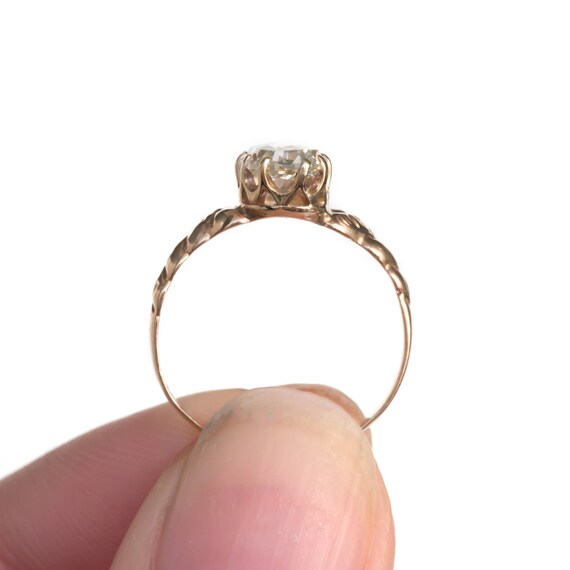 Circa 1870s Victorian 9K Yellow Gold 1.00ct Oval … - image 5