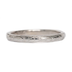 Circa 1930 Art Deco 14k White Gold Orange Blossom Wedding Band-VEG#1438