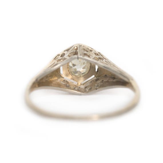 Circa 1920s Edwardian 18K White Gold .15ct Old Mi… - image 4