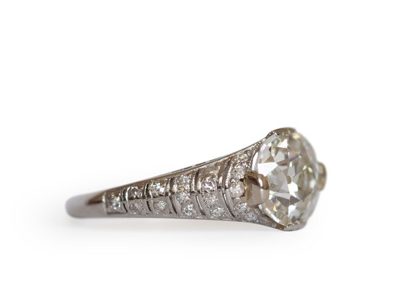 Circa 1910 Edwardian Platinum GIA Certified 1.67c… - image 3