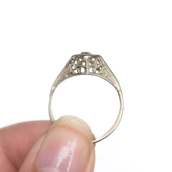 Circa 1920s Edwardian 18K White Gold .15ct Old Mi… - image 5