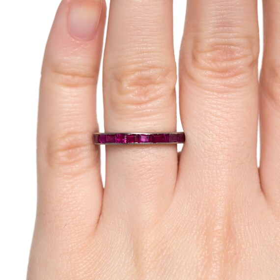 Circa 1940s Art Deco 18K White Gold 1.50cttw Synt… - image 4