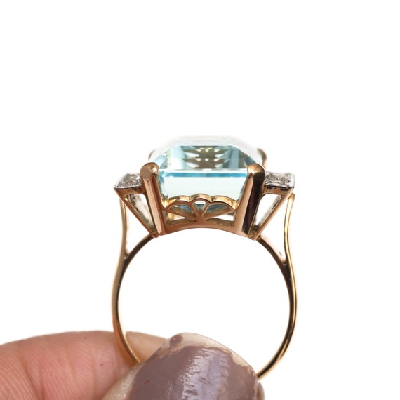 Circa 1950 Retro 14k Rose Gold 8.50ct Emerald Cut… - image 5