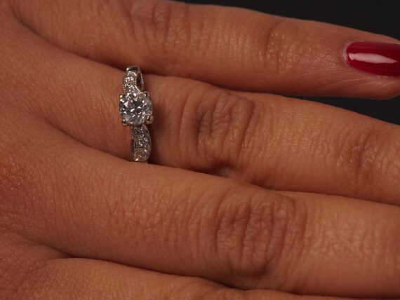 Antique Engagement Ring w/ Old Miner .70ct Diamon… - image 4