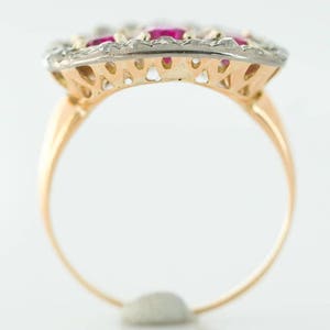 Circa 1910s Ruby and Diamond Platinum & 18 Karat Gold Ring, ATL 665 image 5