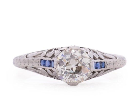 Circa 1930 Art Deco Platinum GIA Certified .81ct … - image 1