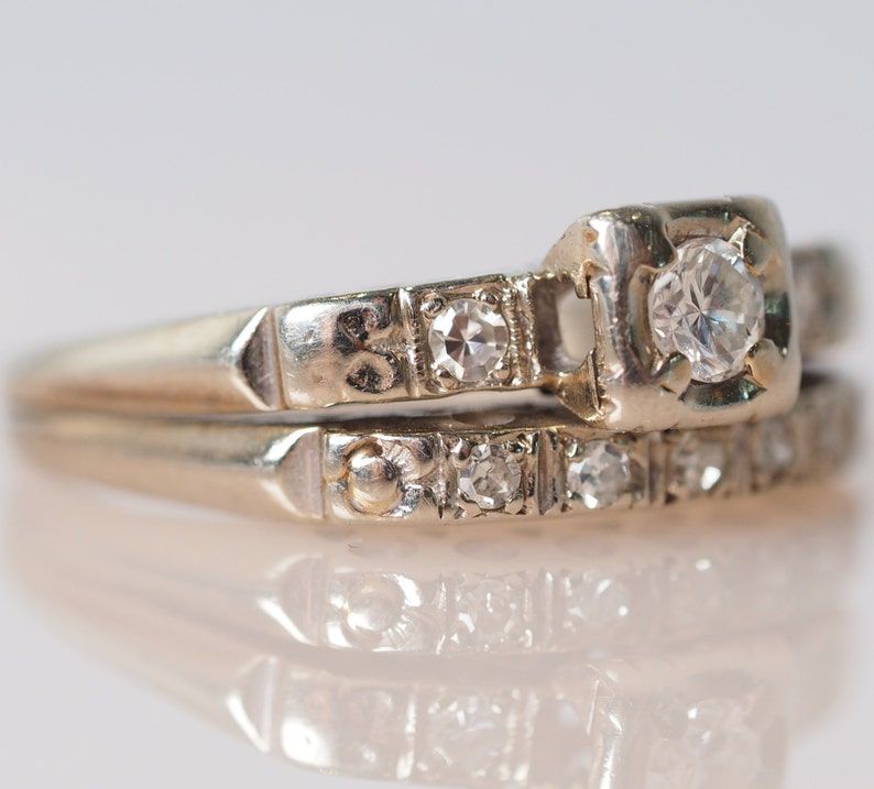 Vintage 1960's Diamond Engagement Ring .32 cttw VEG 125 Etsy