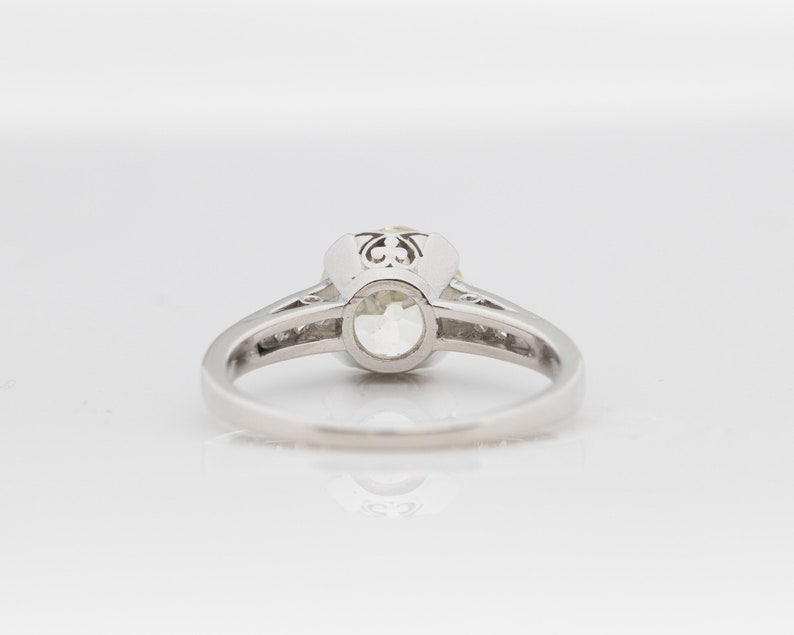 Circa 1920s Gia 2.04ct Old European Brilliant Diamond Platinum Engagement Ring