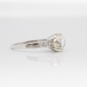 Circa 1920s Gia 2.04ct Old European Brilliant Diamond Platinum Engagement Ring