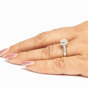 Circa 1920s Gia 2.04ct Old European Brilliant Diamond Platinum Engagement Ring