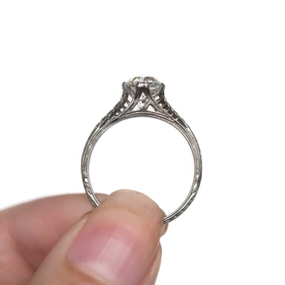 Circa 1910s Edwardian Platinum GIA Certified 1.08… - image 5