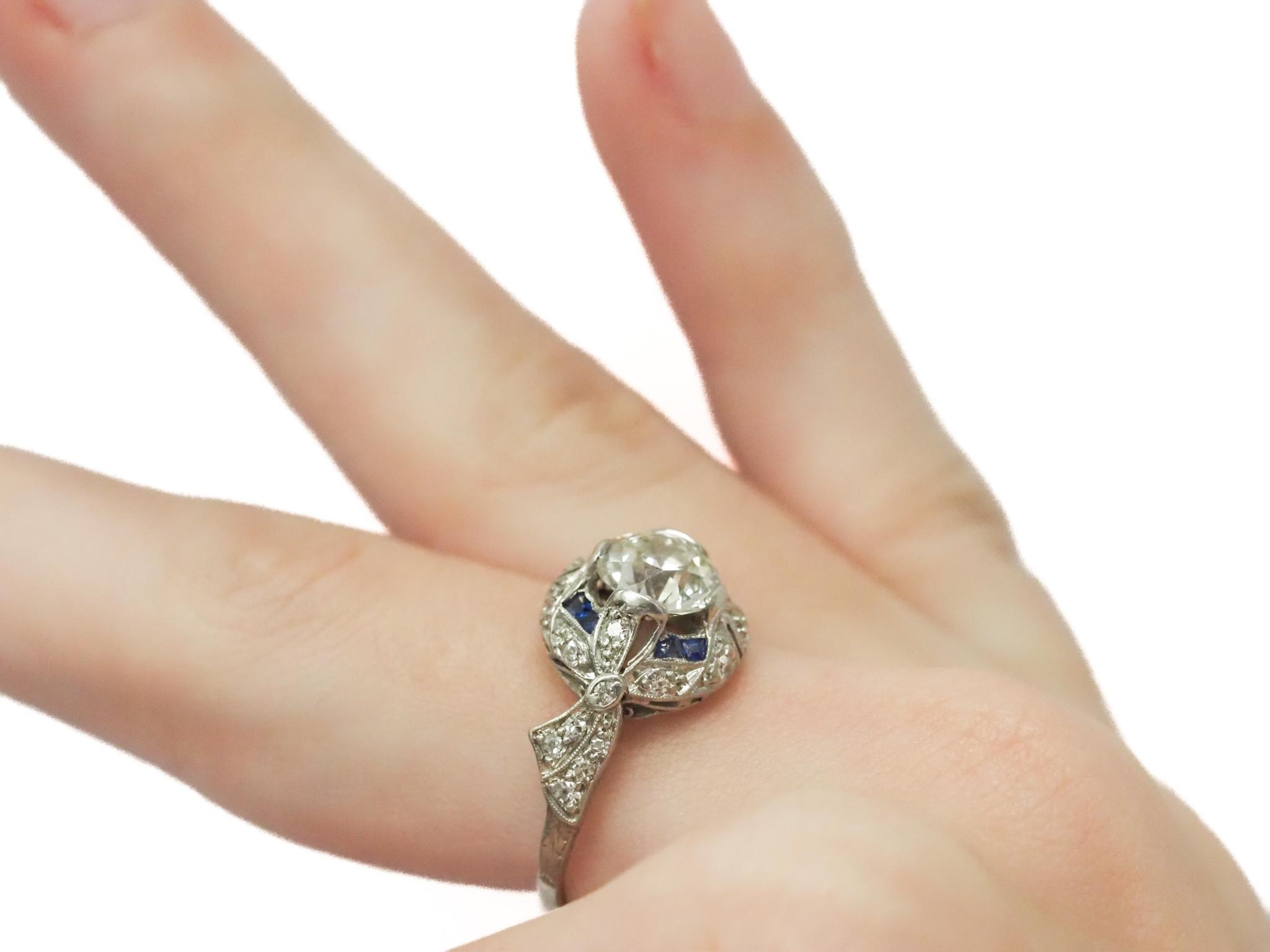 Circa 1920s GIA 1.54ct Old European Diamond Platinum