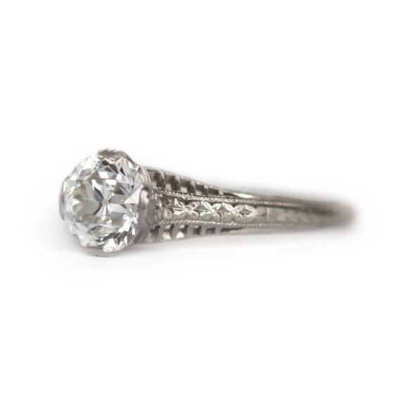 Circa 1910s Edwardian Platinum GIA Certified 1.08… - image 2