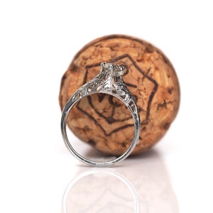 Circa 1930 .50ct Old European Cut Diamond Engagement Ring in 18K White Gold, By BELAIS VEG462 image 5
