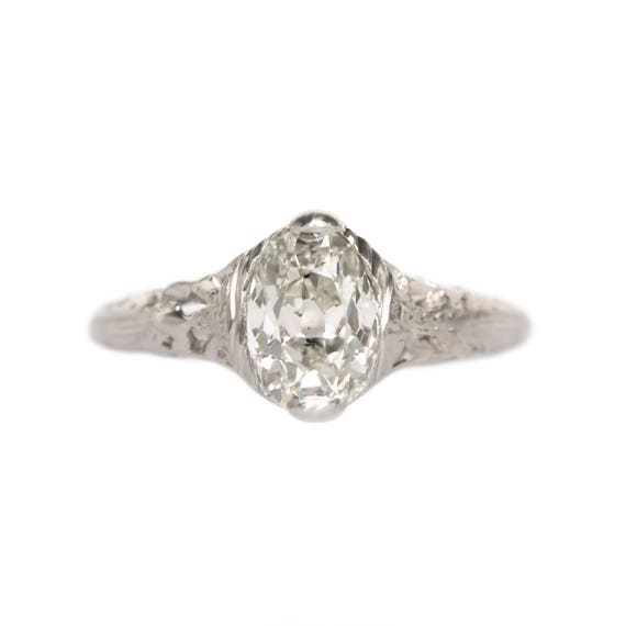 Circa 1910s Edwardian Platinum GIA Certified 1.00… - image 1
