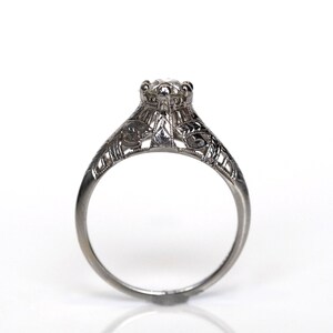 Circa 1930 .50ct Old European Cut Diamond Engagement Ring in 18K White Gold, By BELAIS VEG462 image 4
