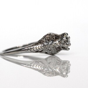 Circa 1930 .50ct Old European Cut Diamond Engagement Ring in 18K White Gold, By BELAIS VEG462 image 2