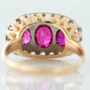 Circa 1910s Ruby and Diamond Platinum & 18 Karat Gold Ring, ATL 665 image 4