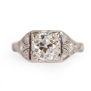 Circa 1920 Art Deco GIA Certified 1.50ct Old European Brilliant Diamond Engagement Ring-VEG#1000A
