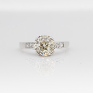 Circa 1920s Gia 2.04ct Old European Brilliant Diamond Platinum Engagement Ring