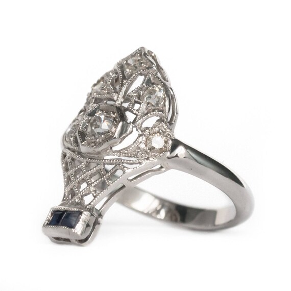 Circa 1930's Art Deco Platinum & 14K White Gold .… - image 3