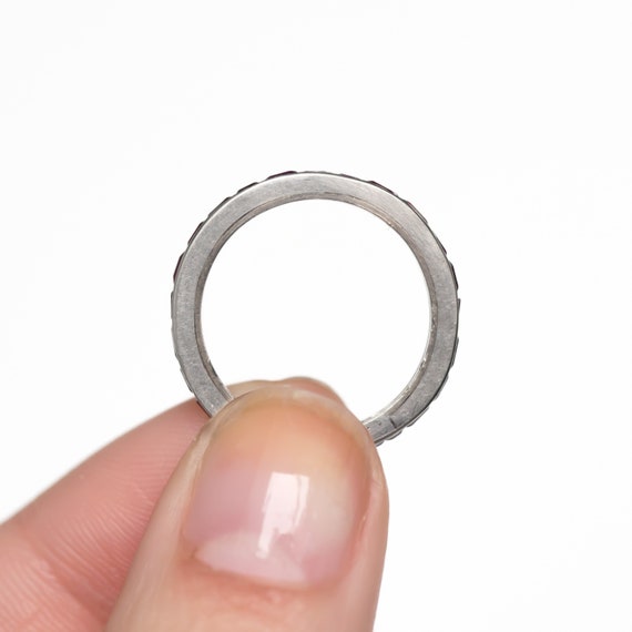 Circa 1940s Art Deco 18K White Gold 1.50cttw Synt… - image 3