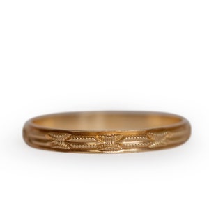 Circa 1920s Art Deco 14k Yellow Gold Wedding Band-VEG#1248A