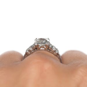 Circa 1920 Art Deco Platinum GIA Certified 1.20ct Old European Brilliant Diamond Engagement Ring VEG946 image 8