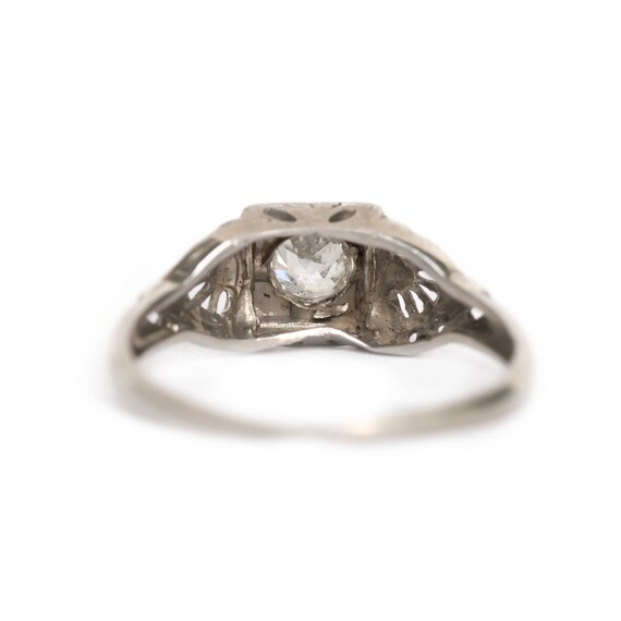 Circa 1910s Edwardian 18K White Gold .15ct Old Eu… - image 4