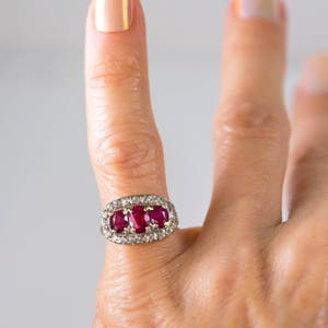 Circa 1910s Ruby and Diamond Platinum & 18 Karat Gold Ring, ATL 665 image 8