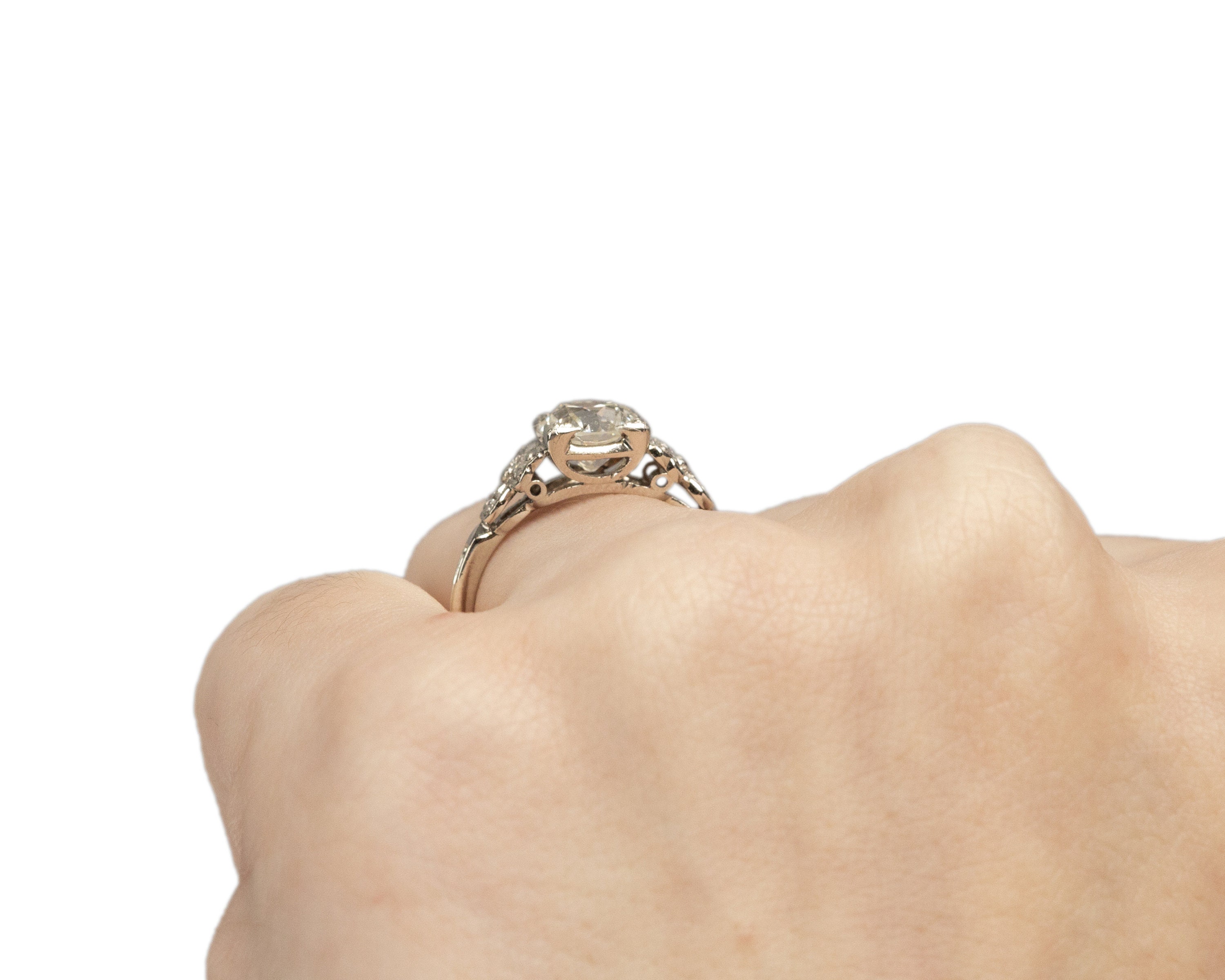 Circa 1920s Platinum GIA 1.30ct Old European Diamond