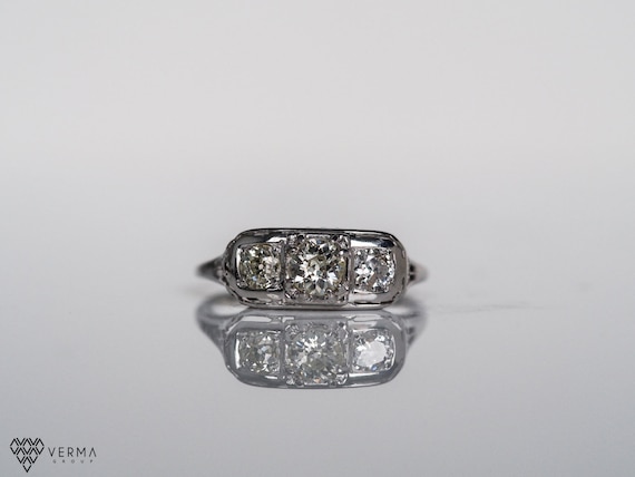 Antique Art Deco Diamond Engagement Ring * .97 cttw *  VEG #134