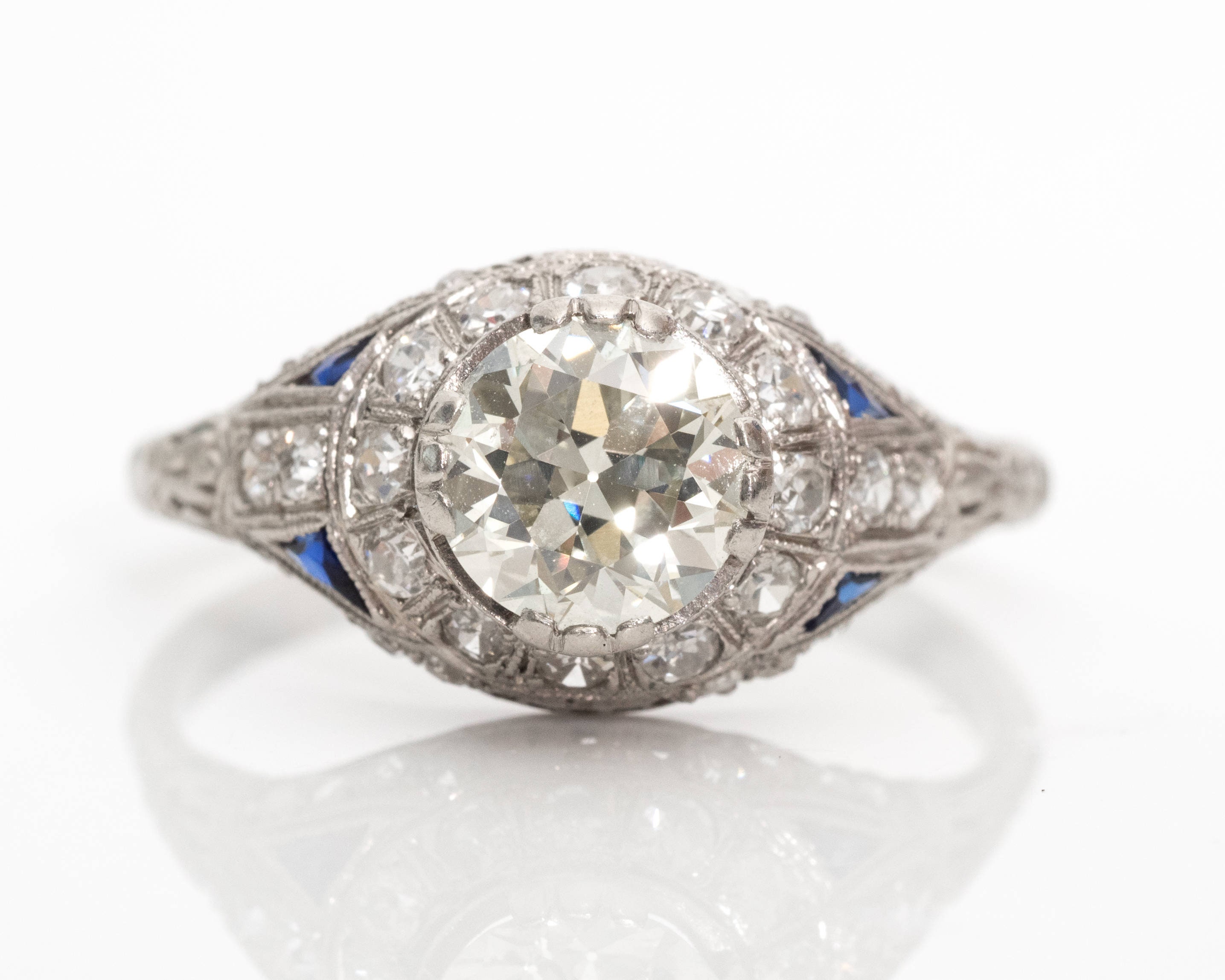 Circa 1900s Edwardian Era Diamond Platinum Ring With Trillion - Etsy