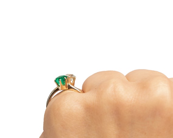Circa 1900 Edwardian Colombian Emerald and Old Eu… - image 6