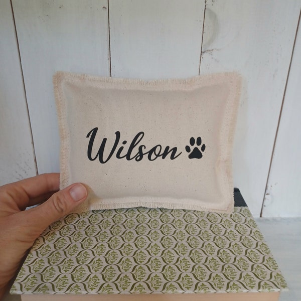 Pet pillow tiny Custom Pillow, Name Word Phrase memory pillow Pawprint pet name