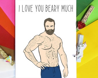 Love you Beary Much, Gay Greeting Card, Gay Card, Gay Greeting, Gay Cards, Funny Gay Greeting, Love Cards, Cards for Him, Boyfriend